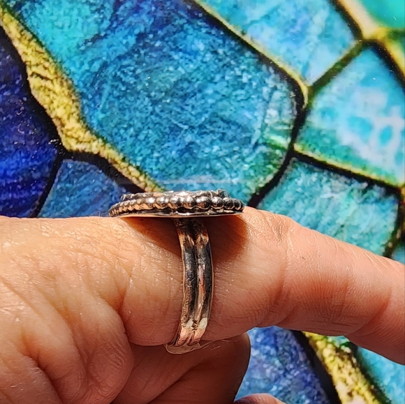 DENDRITIC AGATE RING HANDMADE IN STERLING SILVER METAL SIZE 7.5 - Picture 11 of 12